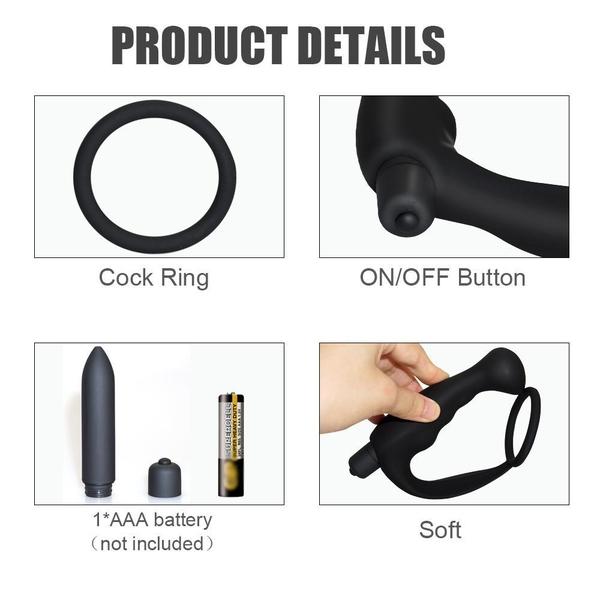 10 Speed Prostate Massager with Vibrating Ball Stimulator & Cock Ring - Trending Gay