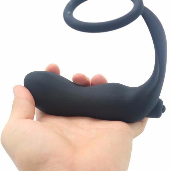 Silicone Vibrating Anal Butt Plug & Cock Ring - Trending Gay