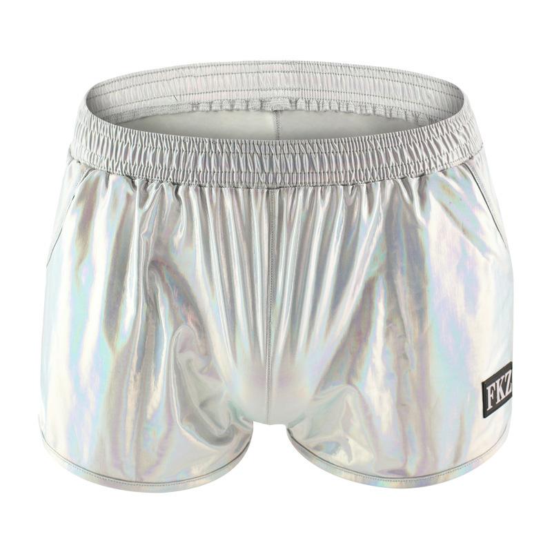 White Metallic Boxer Shorts - Trending Gay