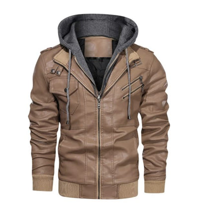 Winter Fashion Motorcycle Leather Jacket Men Slim Fit Oblique Zipper PU Jackets Autumn Mens Leather Biker Coats Warm Streetwear - Trending Gay