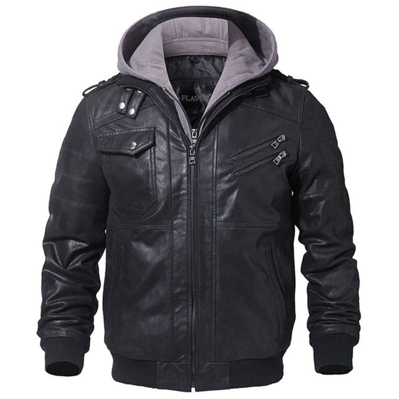 Winter Fashion Motorcycle Leather Jacket Men Slim Fit Oblique Zipper PU Jackets Autumn Mens Leather Biker Coats Warm Streetwear - Trending Gay